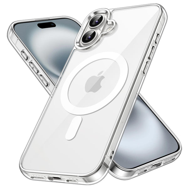 JETech Magnetic Case for iPhone 16 6.1-Inch Clear Shockproof Bumper Cover NEW