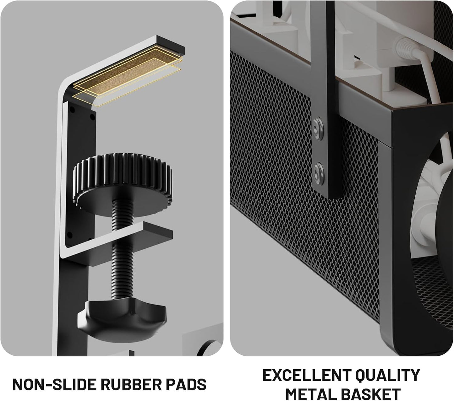 Uprinacc Black Under Desk Cable Management Tray for Home Office