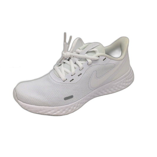 NIKE Revolution 5 Solid White Running Sneakers Ladies Size US 7.5 EU 38.5 NEW