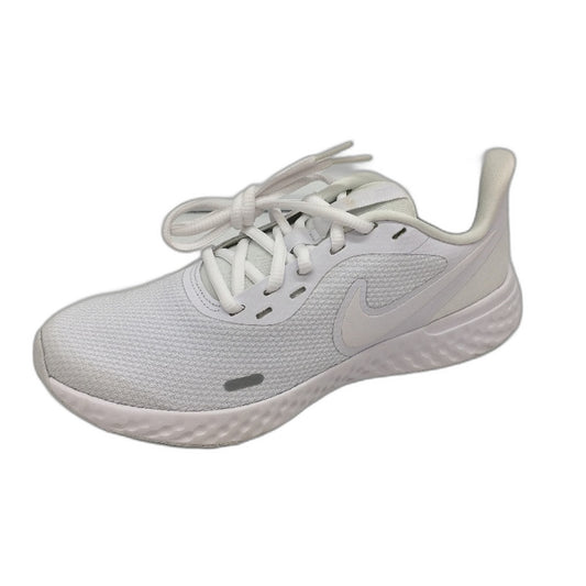 NIKE Revolution 5 Running Sneakers Solid White Ladies Size US 7.5 EU 38.5 NEW