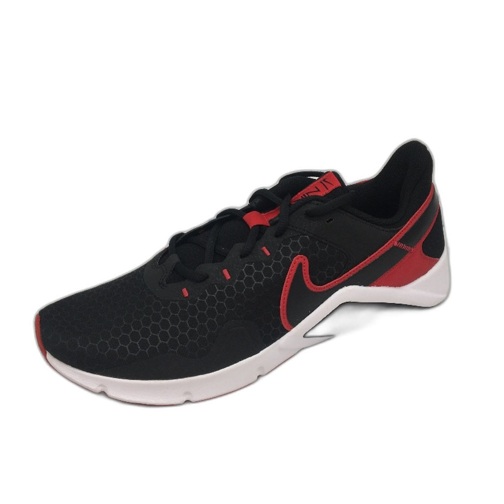 NIKE Legend Essential 2 Black & Red Sneakers Mens Size US11.5 EU 45.5 NEW