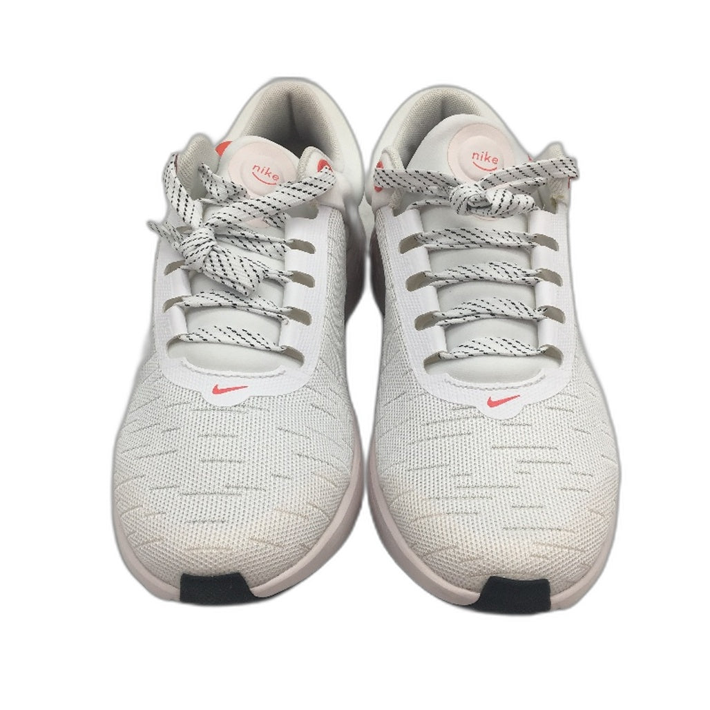 NIKE White & Orange Accent Lace Up Sneakers Ladies Size US11  EU 43 NEW
