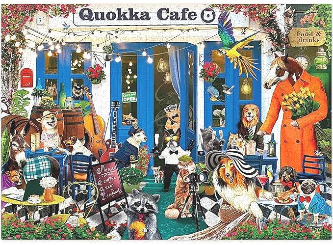 QUOKKA Funny Animals Cafe 1000 Piece Puzzle Jigsaw Ages 15+ SEALED NEW