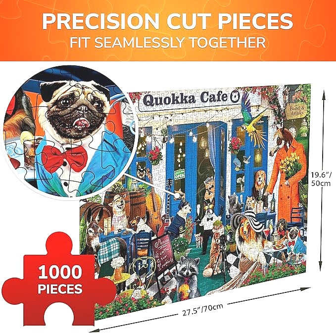 QUOKKA Funny Animals Cafe 1000 Piece Puzzle Jigsaw Ages 15+ SEALED NEW