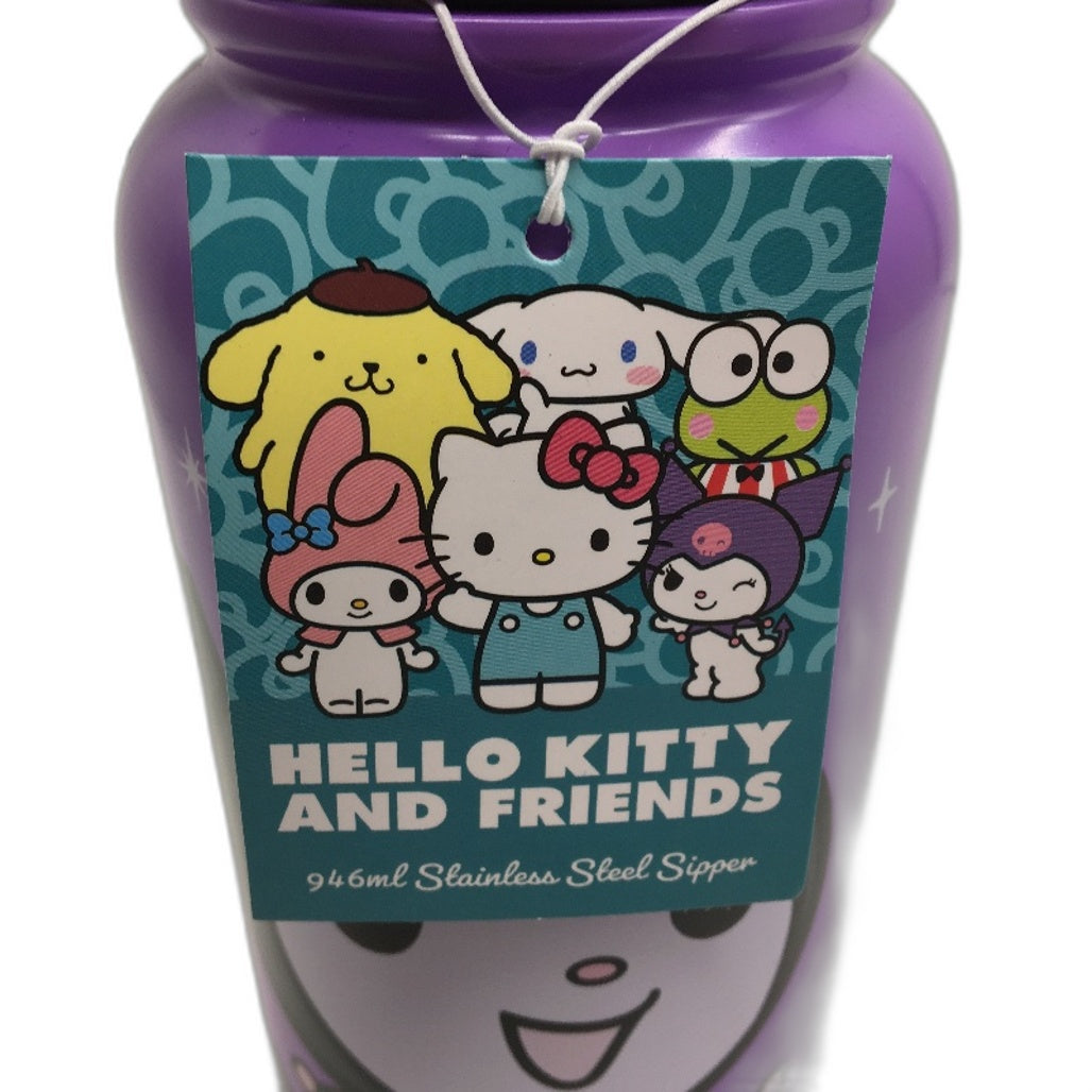 Sanrio Hello Kitty & Friends 2x Kuromi 946ml Metal & 700ml Drink Bottles NEW