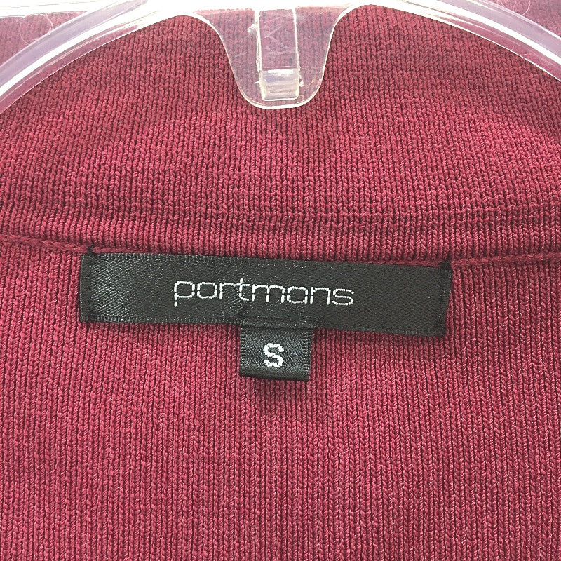 Portmans Burgundy Stretch Knit Style Collared Wrap Cardigan Ladies Size Small