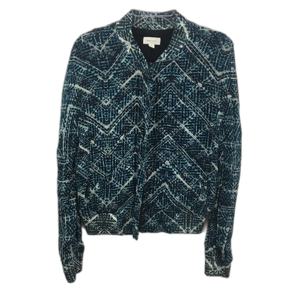 Witchery Teal & Black Zip Up LightweightElastic Waisted Jacket Ladies Size 8