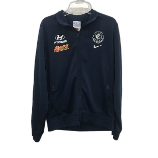 Nike Navy Blue AFL Teamgear Carlton Football Club Zip Up Jumper Mens Size Large
