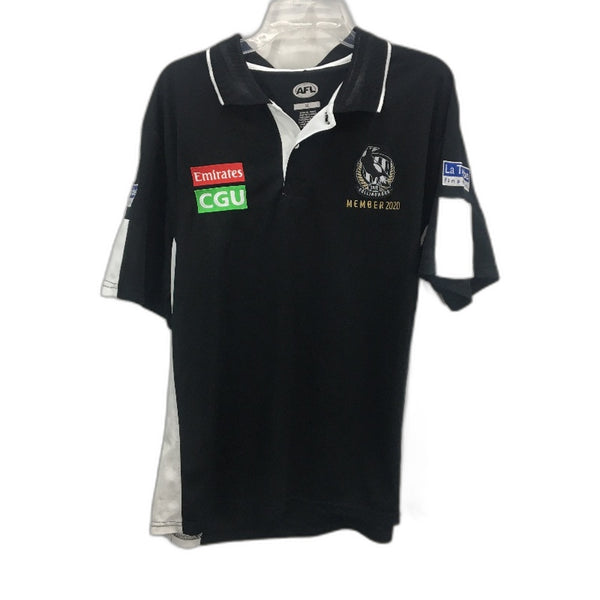 AFL Colligwood Magpies Football Club Member 2020 Polo T-Shirt Mens Size XL