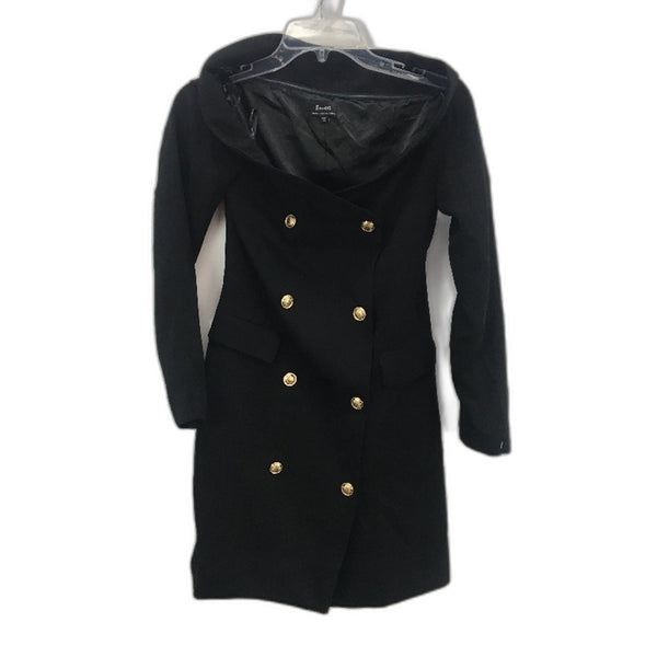 Bardot Blacl Long Sleeve Double Breasted Jacket Look Dress Ladies Size 6