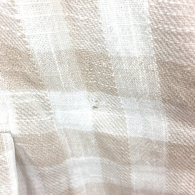 Decjuba Tan & Cream Ginham Check Linen Blend Jacket Ladies Size 14