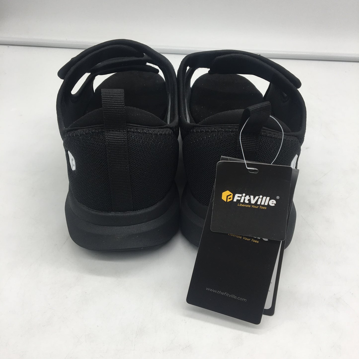 FitVille Black Easy Top Recovery Sandal V3 Womens WIDE Size US 10W EU 41 NEW