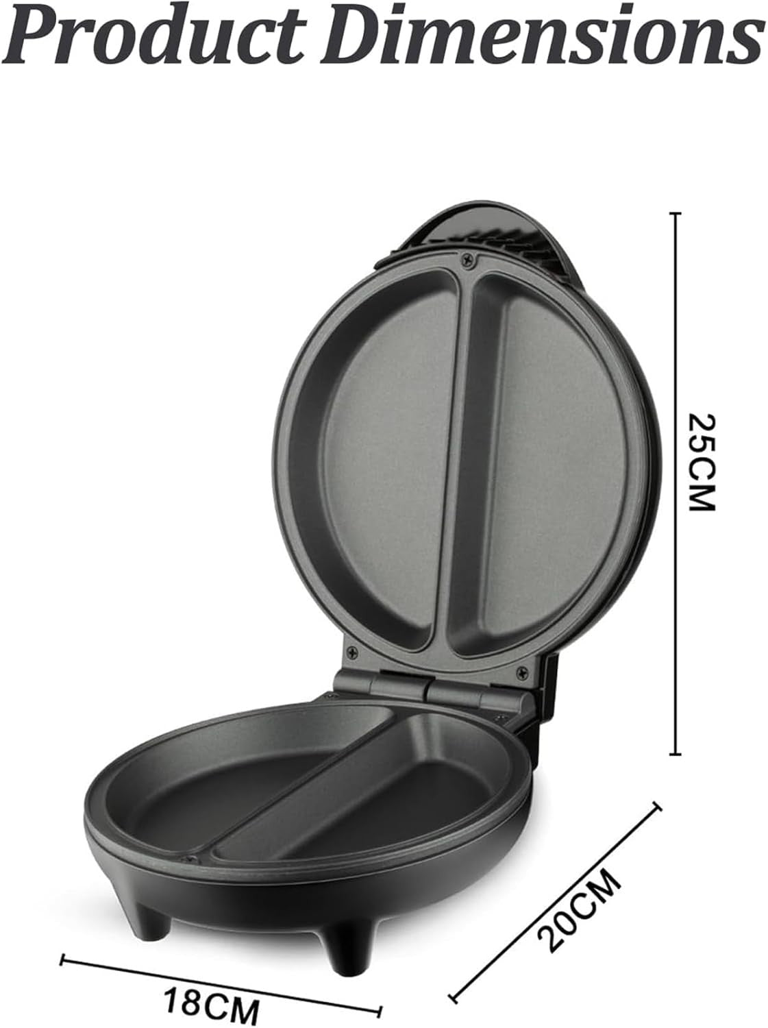 RAF Dual-Zone Electric Non-Stick Plates 1000W Compact Omelette Maker NEW