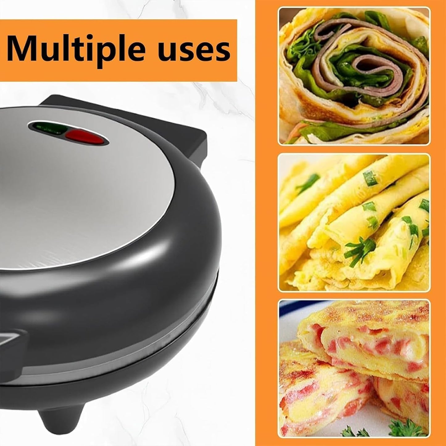 RAF Dual-Zone Electric Non-Stick Plates 1000W Compact Omelette Maker NEW