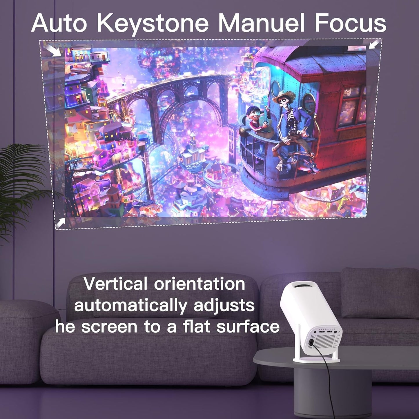 YC-P30 Mini Projector 1080P 4K Support WiFi6 Android 11 Home Theatre DEMO