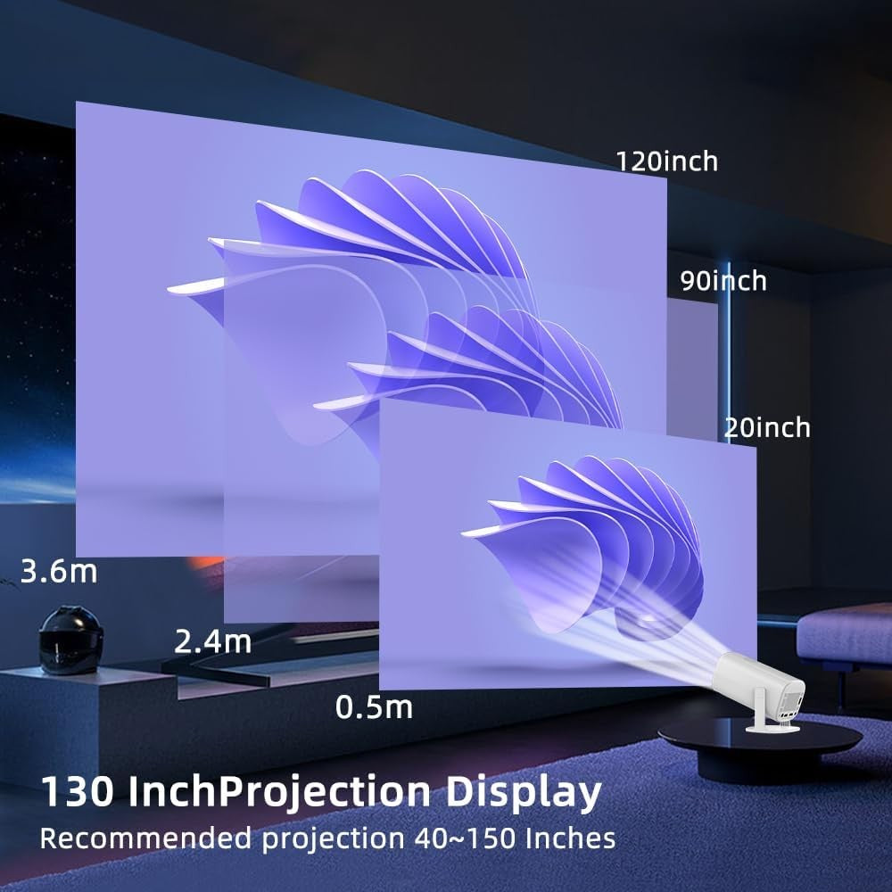 YC-P30 Mini Projector 1080P 4K Support WiFi6 Android 11 Home Theatre DEMO