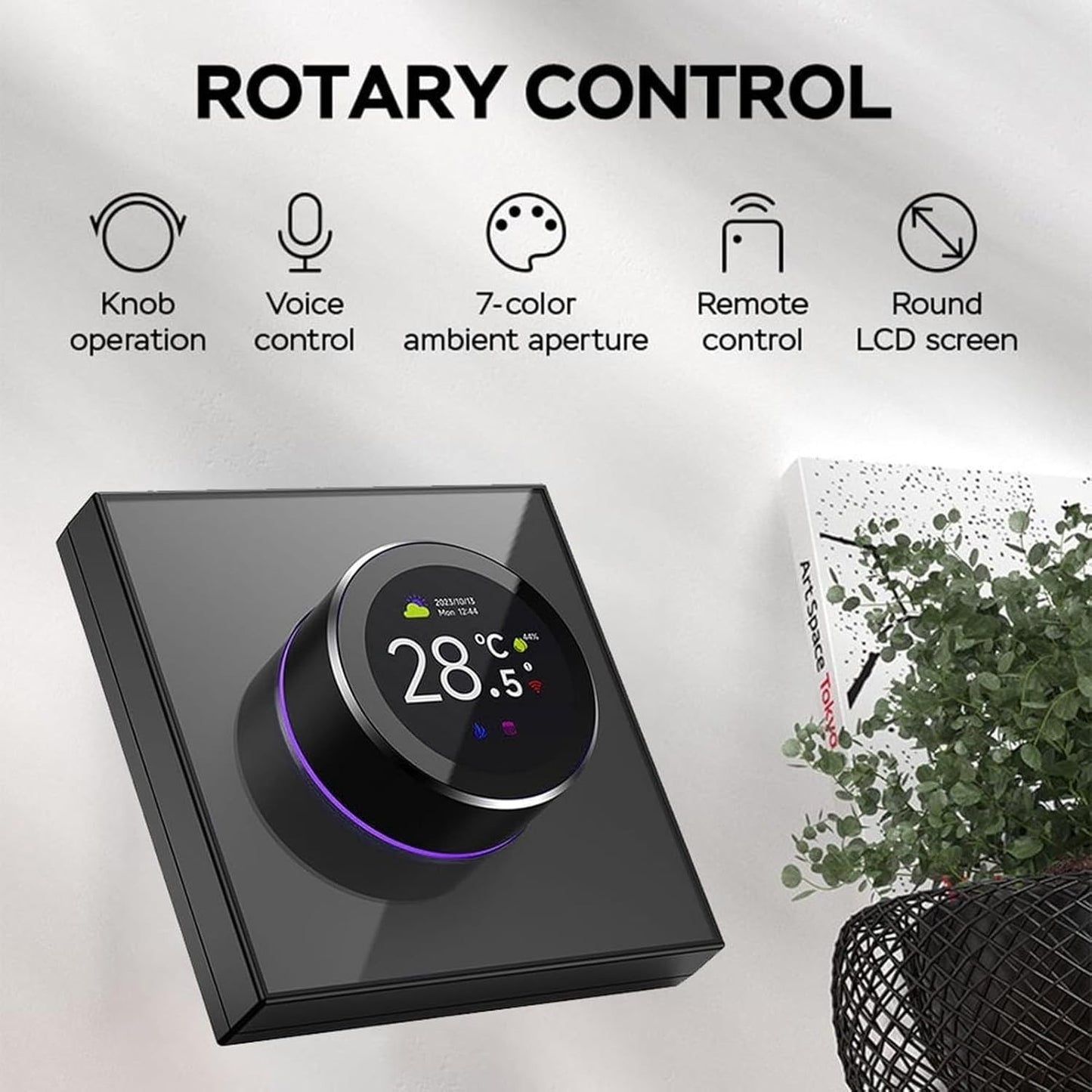 Smart Wi-Fi Two Way Knob Thermostat with Voice Control and TFT Screen NEW