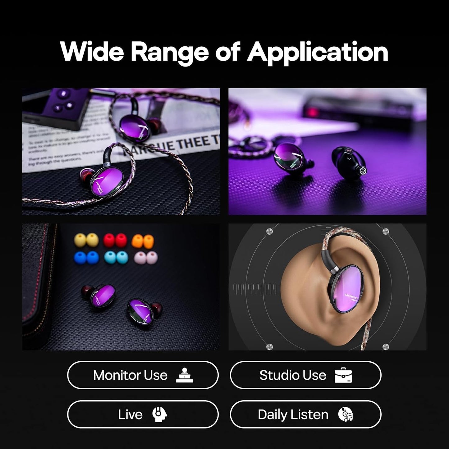 Linsoul Salnotes Dioko Hi Fidelity In-Ear 7Hz 14.6mm Driver Headphones NEW