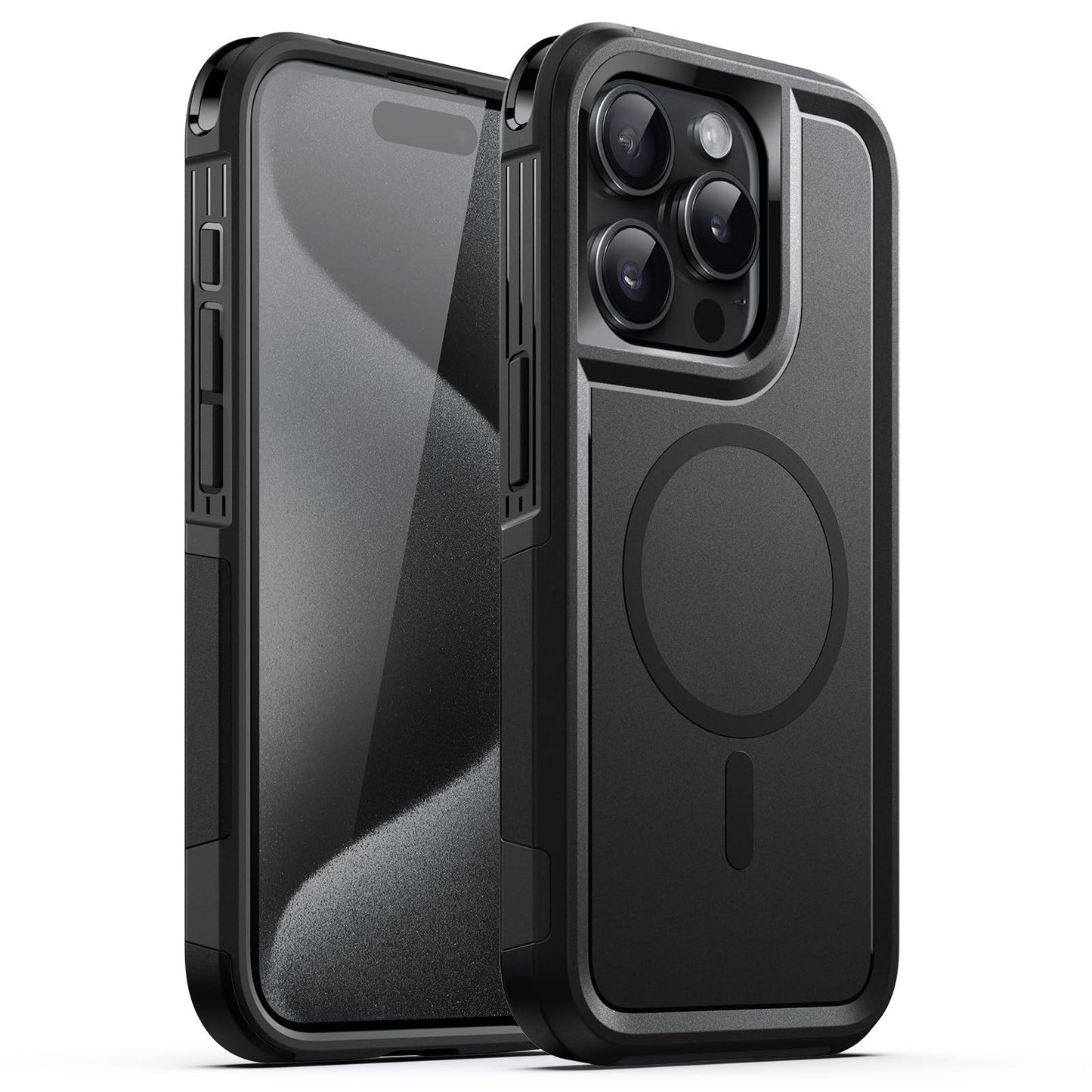 JETech iPhone 15 Pro Max 6.7" Black MagSafe Heavy Duty Rugged Case Black NEW