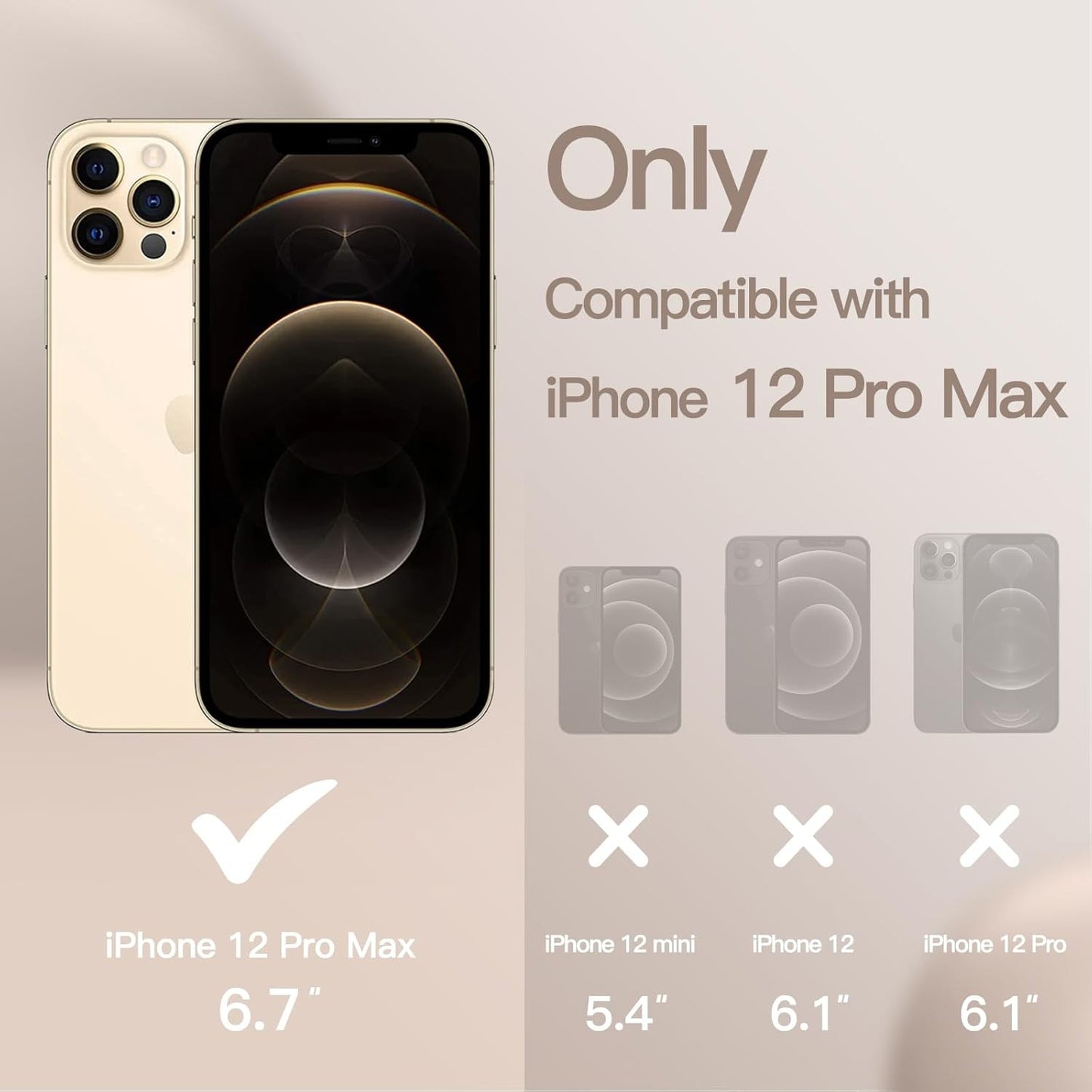 JETech iPhone 12 Pro Max 6.7" Beige Silicone MagSafe Phone Case Cover NEW