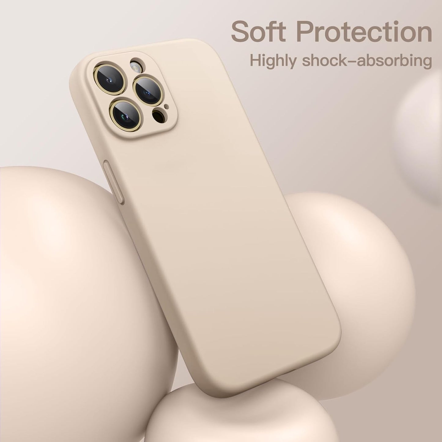 JETech iPhone 12 Pro Max 6.7" Beige Silicone MagSafe Phone Case Cover NEW