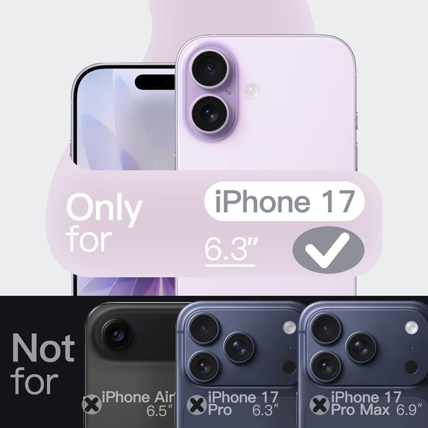 JETech iPhone 17 6.3" Liquid Silicone Purple Soft Touch Shockproof Case NEW