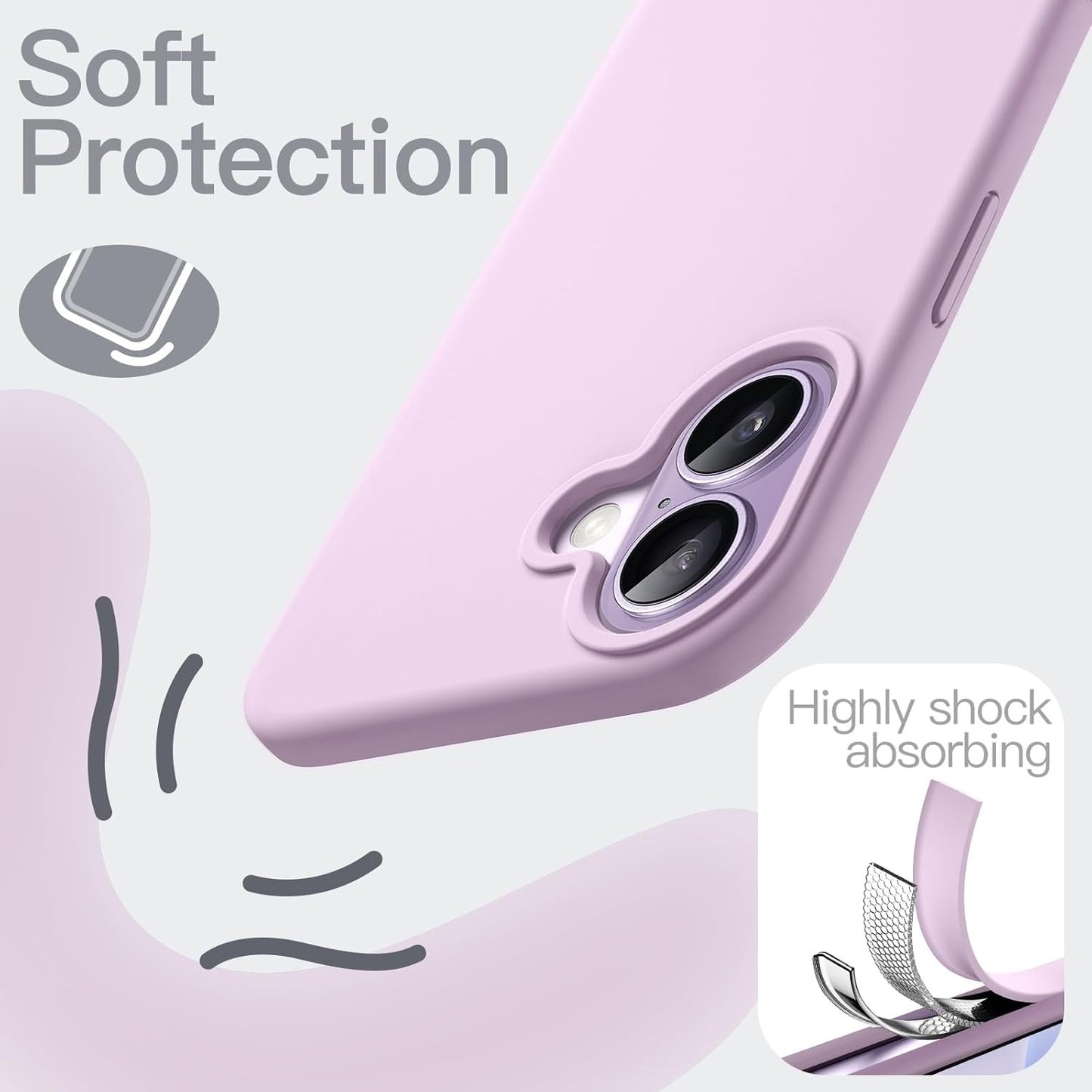 JETech iPhone 17 6.3" Liquid Silicone Purple Soft Touch Shockproof Case NEW