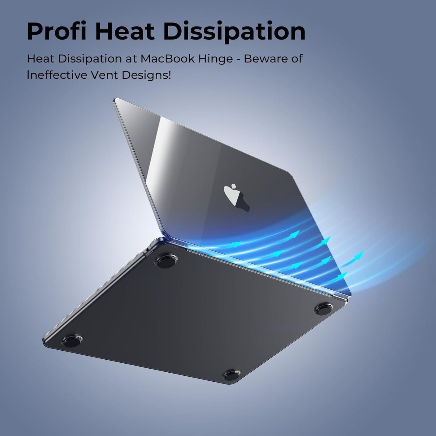 EooCoo MacBook Air 13.6" Clear Black Hard Shell Case with Keyboard Cover NEW