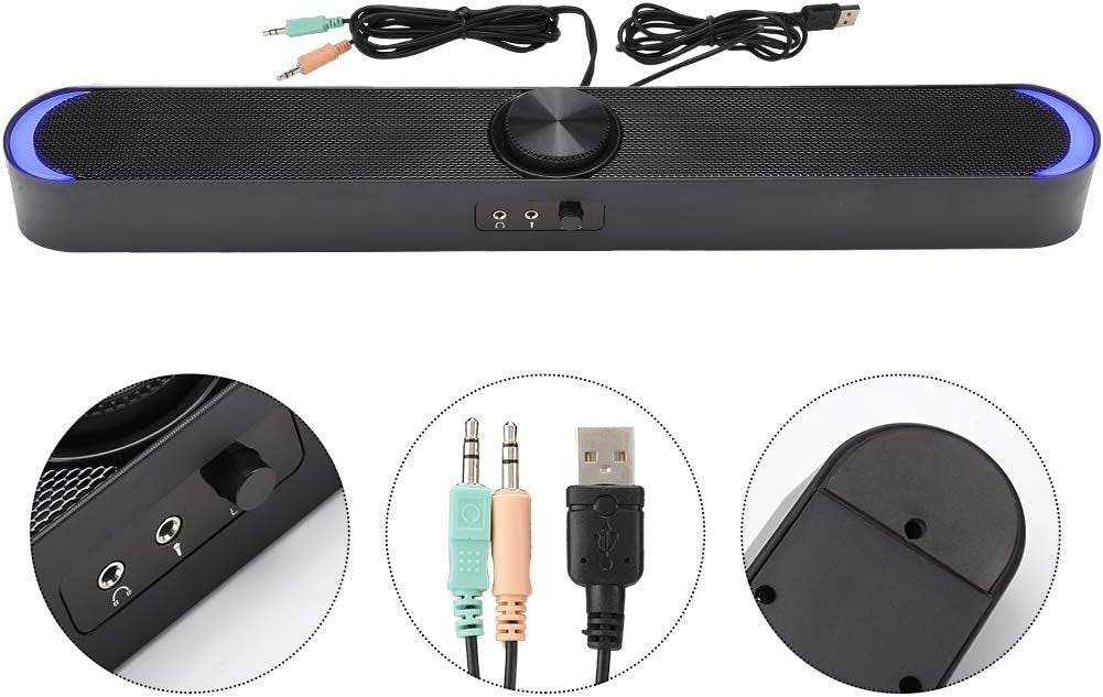 Mini Black Computer Speaker Subwoofer with Deep Bass and 3.5mm Jack NEW