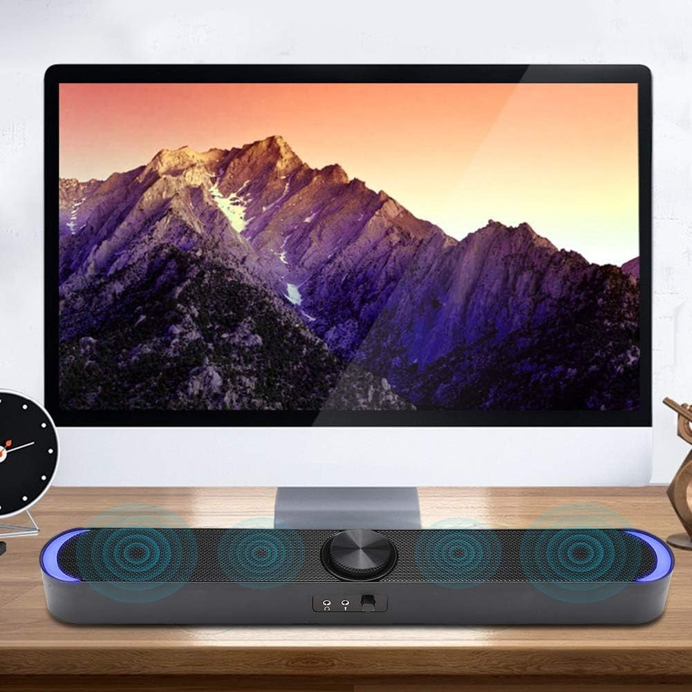 Mini Black Computer Speaker Subwoofer with Deep Bass and 3.5mm Jack NEW