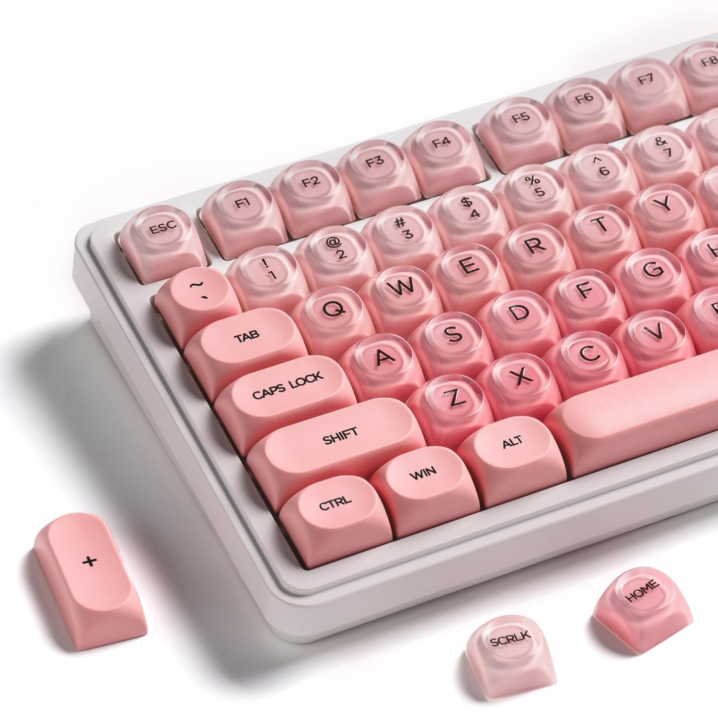 132 Key PBT PC Jelly HOA Profile Custom Keycaps for MX Switches Blush Pink NEW