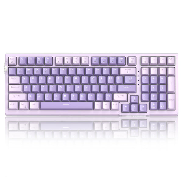 MageGee SKY98 Wireless Gasket Mechanical Keyboard Lavender Violet Switch NEW