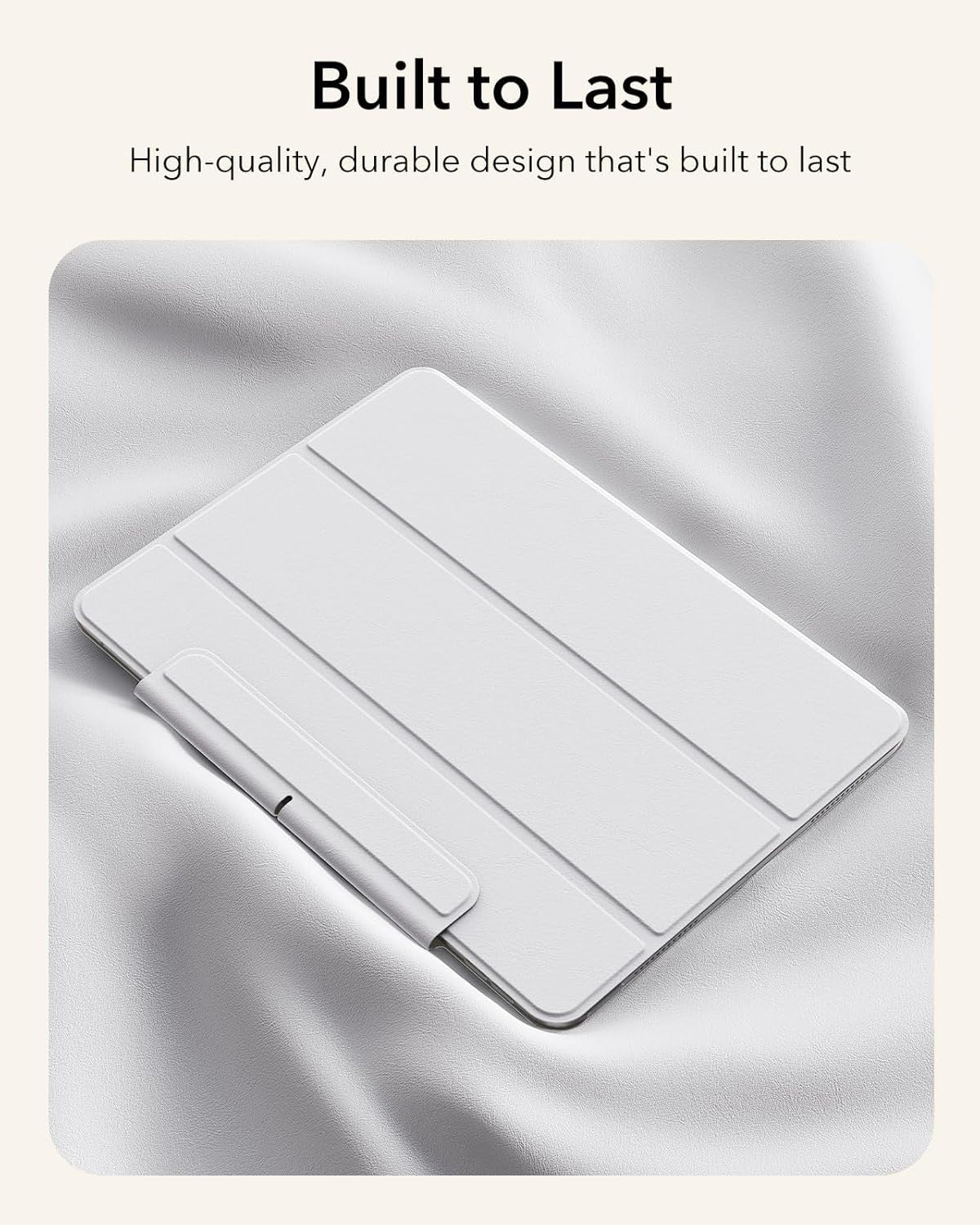 ESR iPad Air Pro Case 11" M4 2024 5th Gen White Slim Trifold Magnetic Case NEW