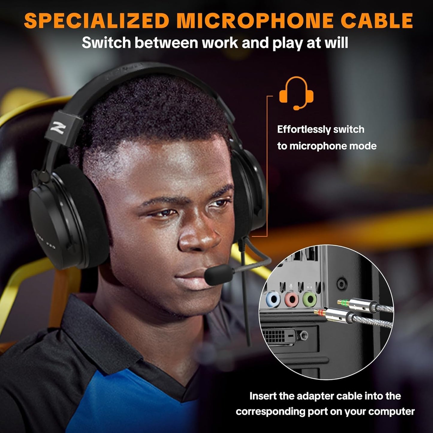 Talomen W550X Studio Monitor Headphones Black Over Ear Wired Podcast Mic NEW