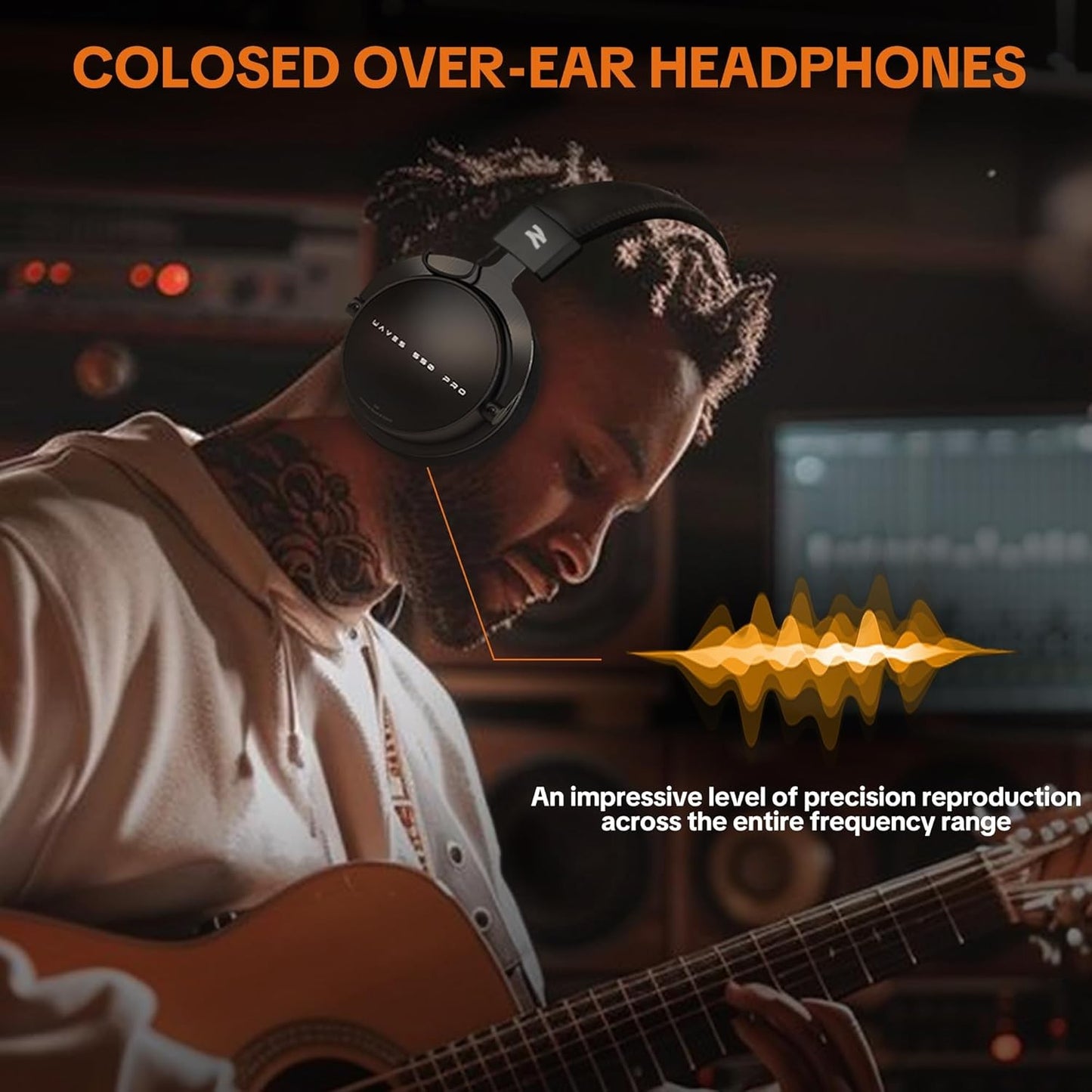 Talomen W550X Studio Monitor Headphones Black Over Ear Wired Podcast Mic NEW