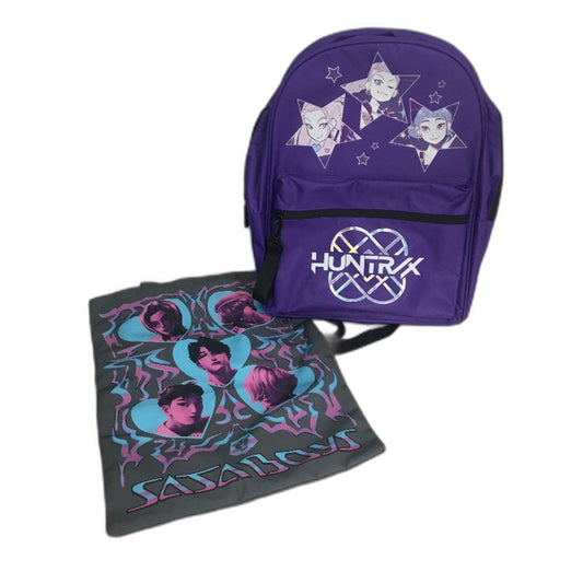 Netflix KPop Demon Hunters Huntrix Purple Backpack 40cm & Saja Boys Tote NEW