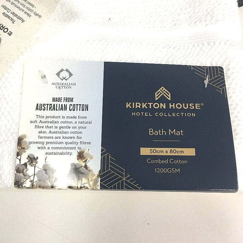 100% Cotton Charcoal & Bright White 4Pce Bath Mat & Bath Towel Pack NEW