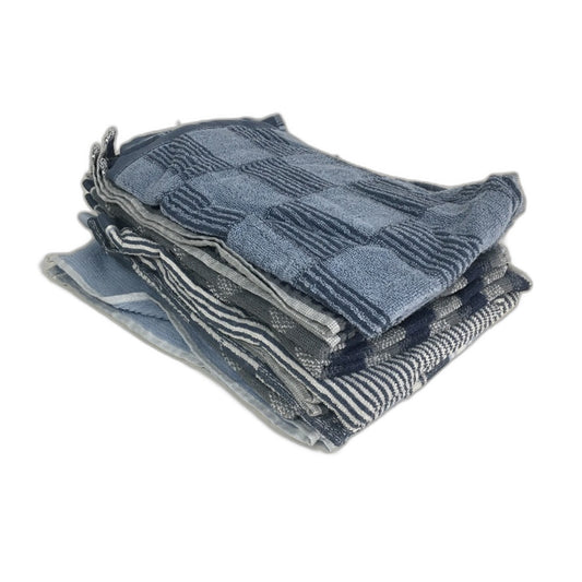 Assorted Blue Toned 9 Piece Soft & Absorbant Hand Towel Tea Towel Pack NEW