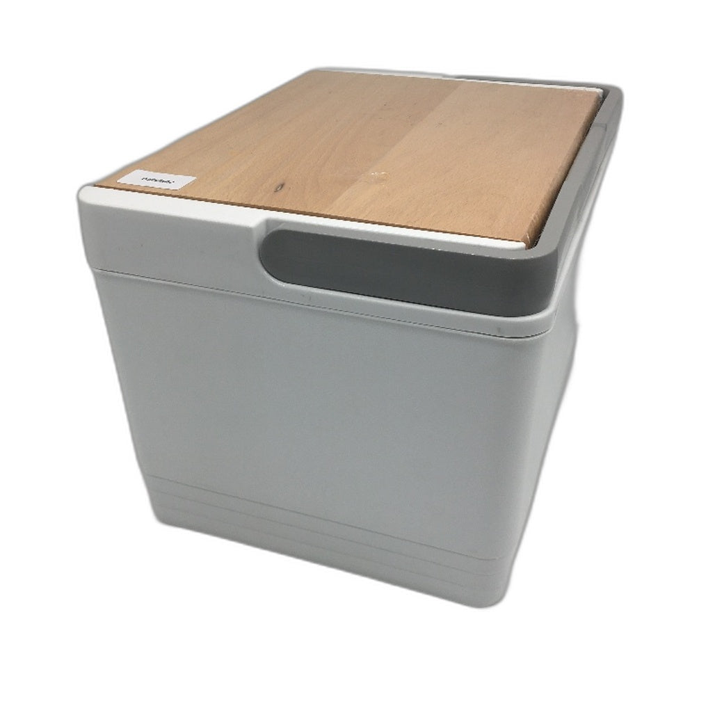 Ice Retention Bamboo Lidded White 11 Litre Picnic Cooler Box With Handle NEW