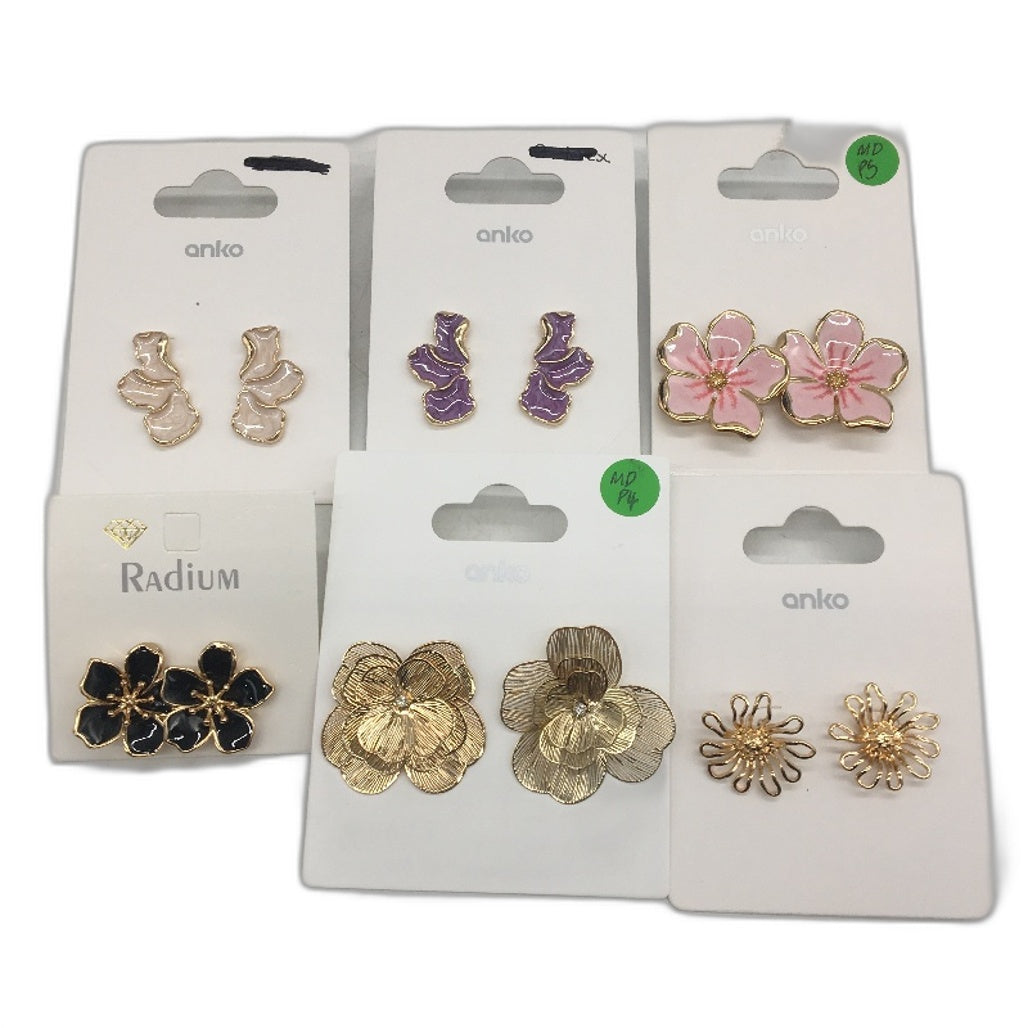 BULK LOT 13 Pairs Assorted Costume Fashion Jewellery Flower Earrings NEW