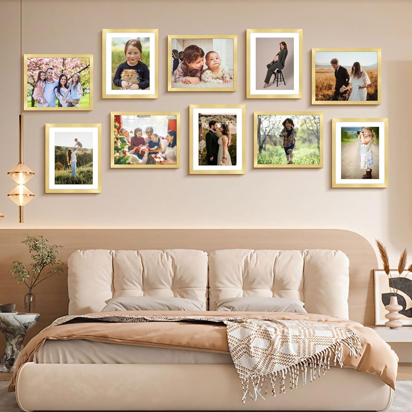 Gold 11x14 Inch Plexiglass Picture Frame Set of 5 for Wall Gallery Display NEW