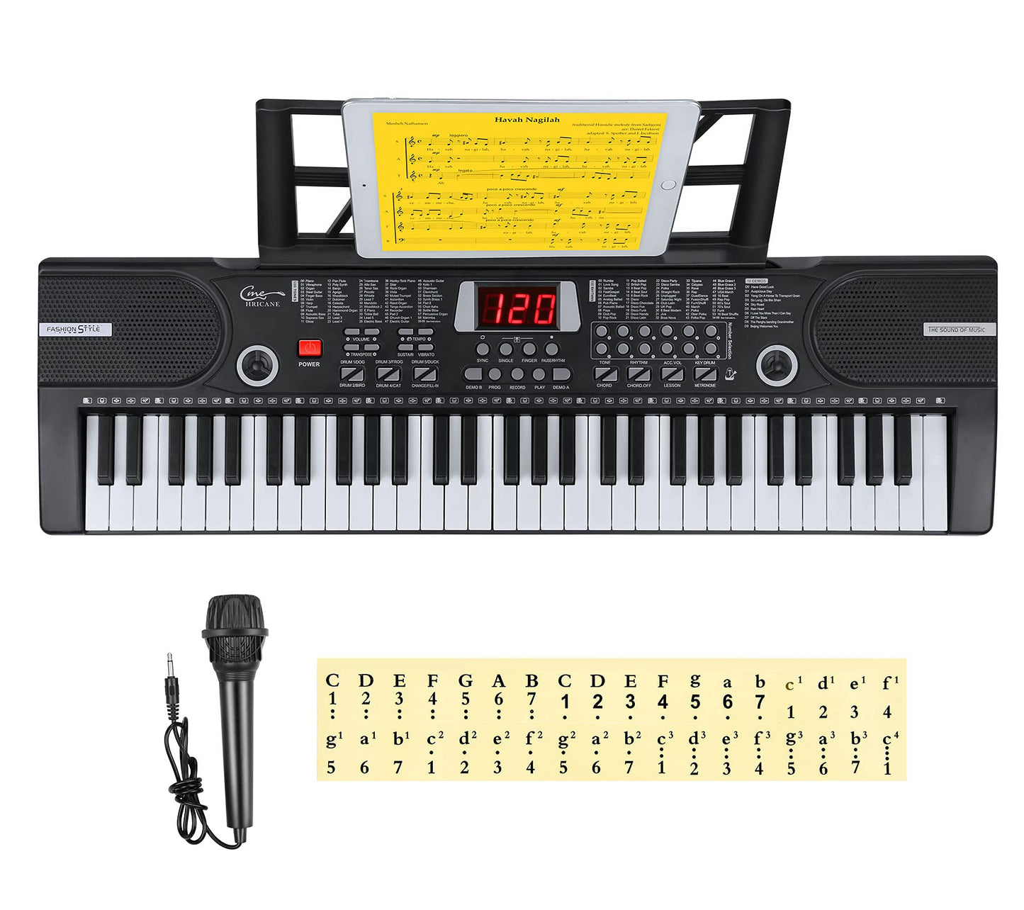Hricane 61 Keys Beginner Electronic Keyboard Portable Digital Piano for Kids NEW