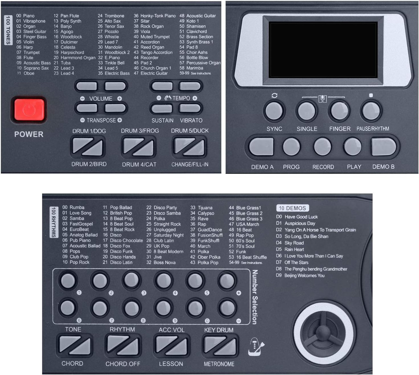 Hricane 61 Keys Beginner Electronic Keyboard Portable Digital Piano for Kids NEW