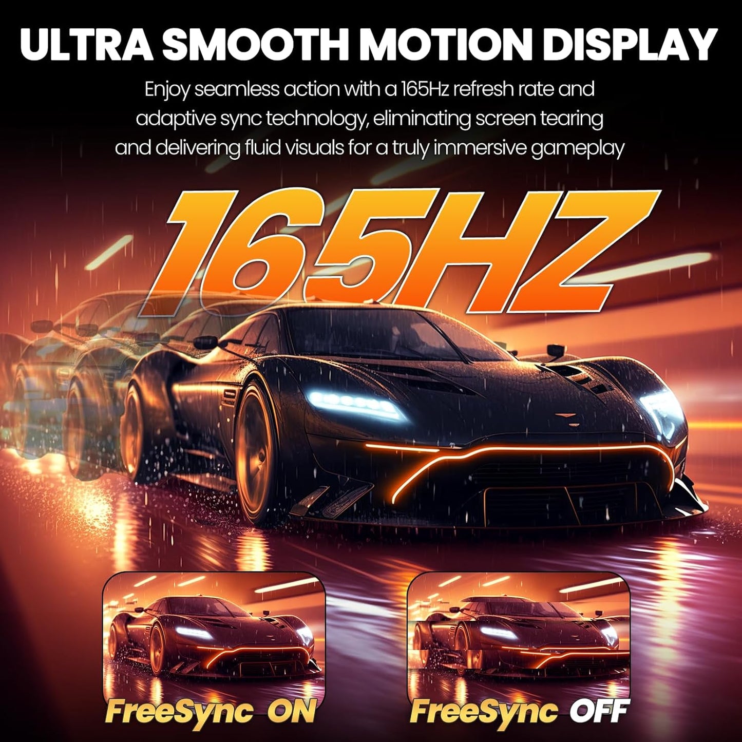 CRUA Ultrawide Gaming Monitor WQHD 165Hz Refresh Rate IPS Screen White NEW