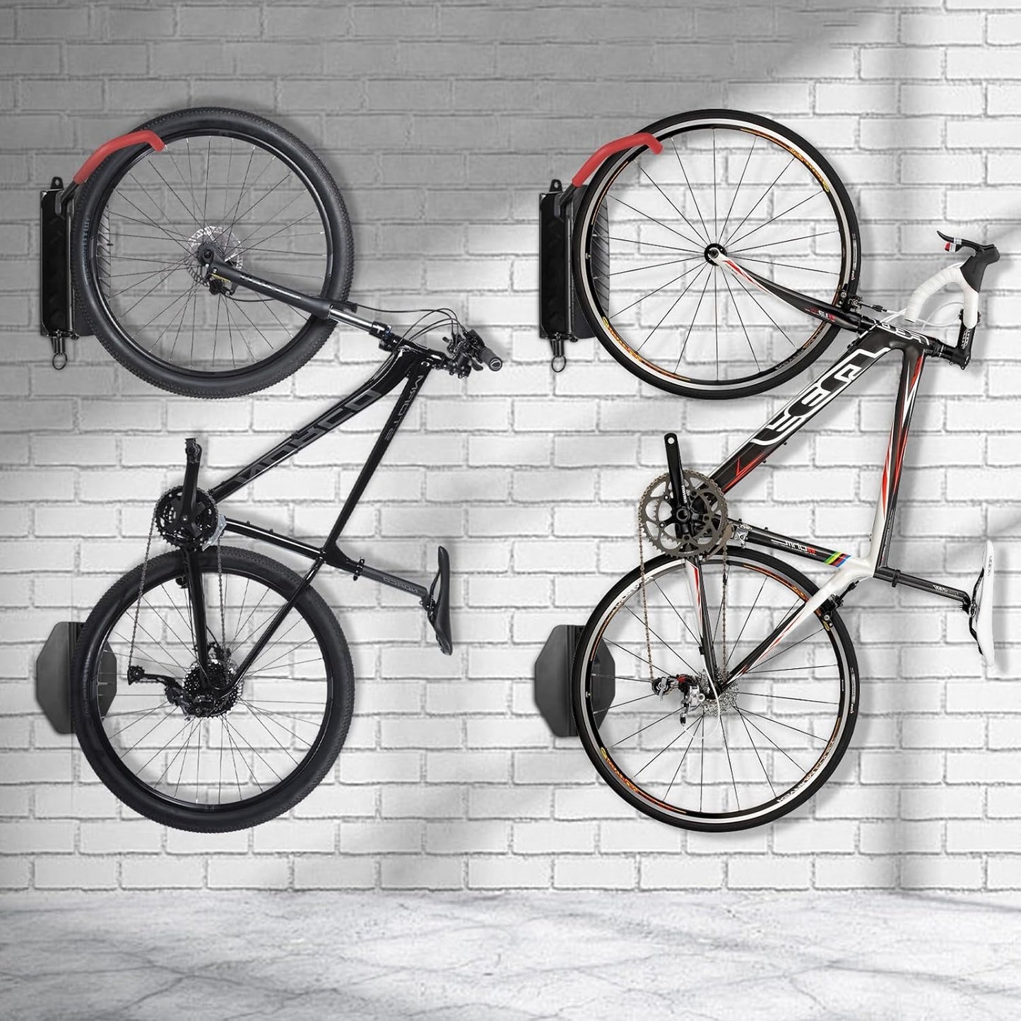 2 Pack Adjustable Swivel Bike Wall Mount Rack Hanger Indoor Storage Red NEW