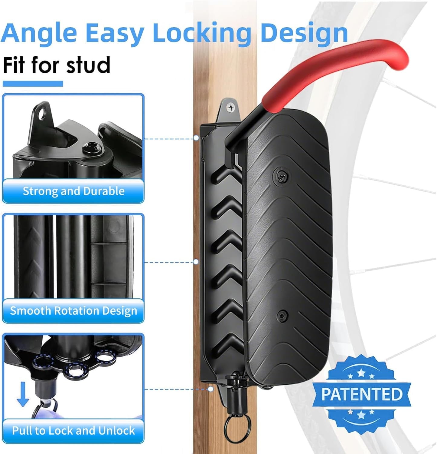 2 Pack Adjustable Swivel Bike Wall Mount Rack Hanger Indoor Storage Red NEW