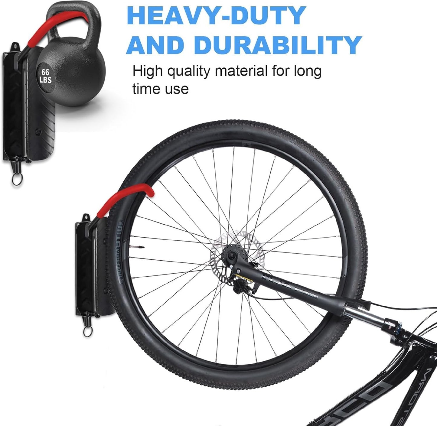 2 Pack Adjustable Swivel Bike Wall Mount Rack Hanger Indoor Storage Red NEW