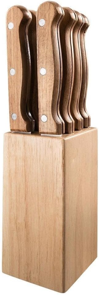 Baccarat Gourmet Steak Knife Set 9 Piece with Block Brown NEW