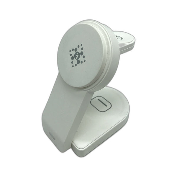 3-in-1 Foldable Magnetic Wireless Charger for Apple Devices White DEMO