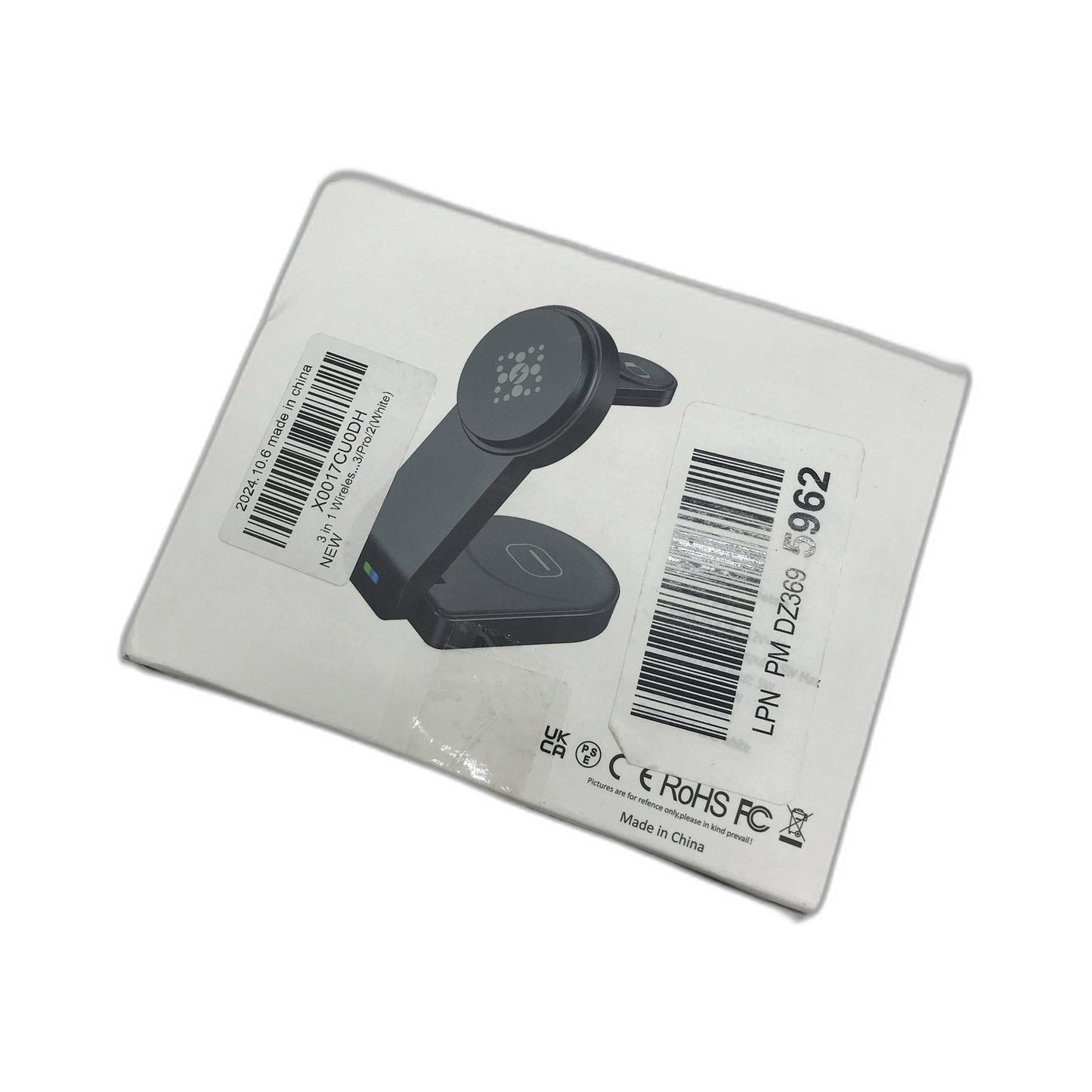 3-in-1 Foldable Magnetic Wireless Charger for Apple Devices White DEMO